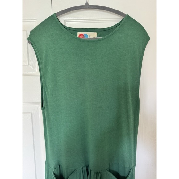 FP Free People Beach Green Dress With Pockets Women's Size XS Scoop Neckline 54" - Picture 3 of 8